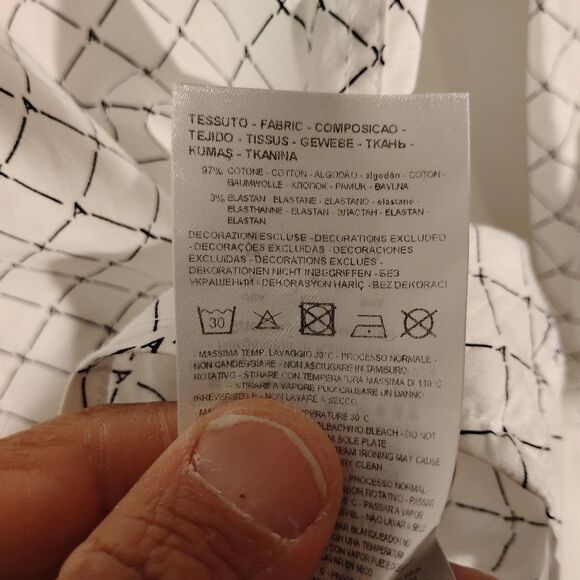 Armani Exchange A/X shirt mens M Medium white all over slim fit long sleeve - Picture 7 of 8